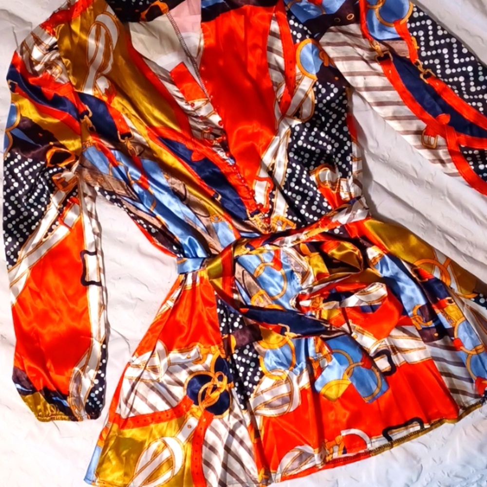 Satin Belted Dress